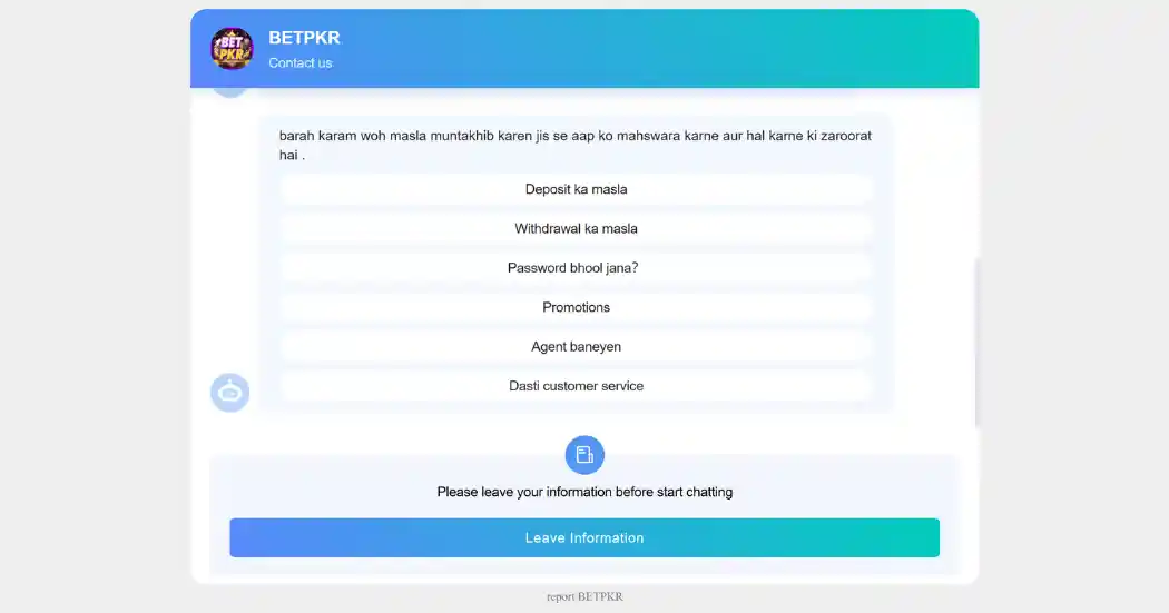 betpkr support